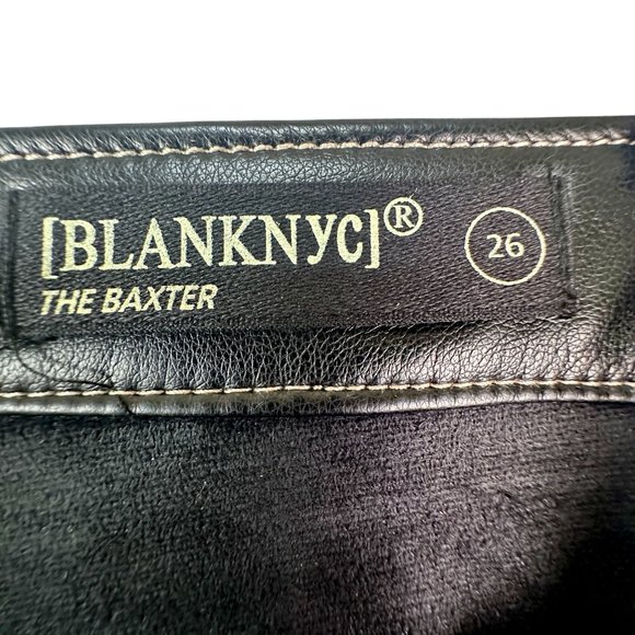 BLANKNYC The Baxter Ribcage Straight Leg Vegan Leather Pants Black Size 26 - Picture 4 of 8